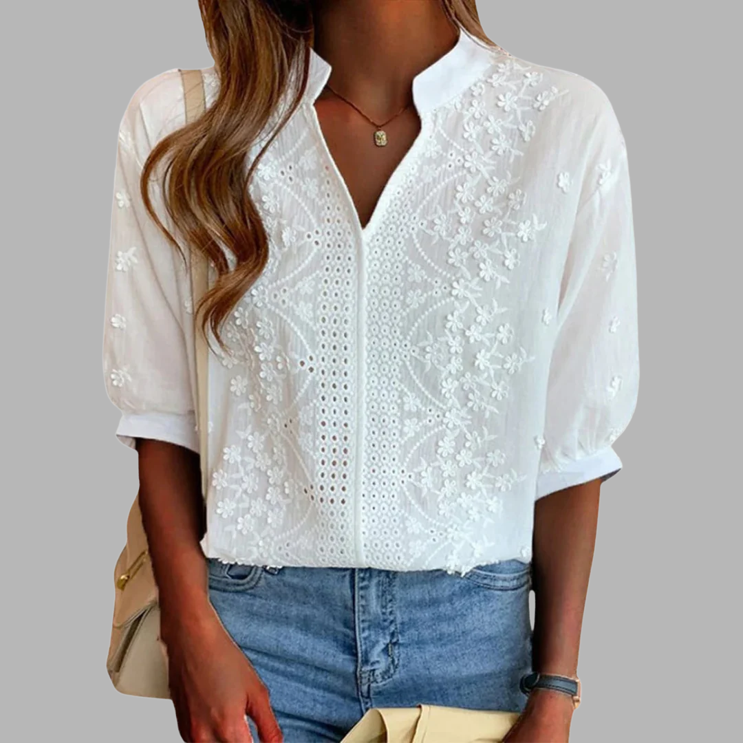 Women's Elegant Puff Sleeve Blouse – Comfortable Occasion Design
