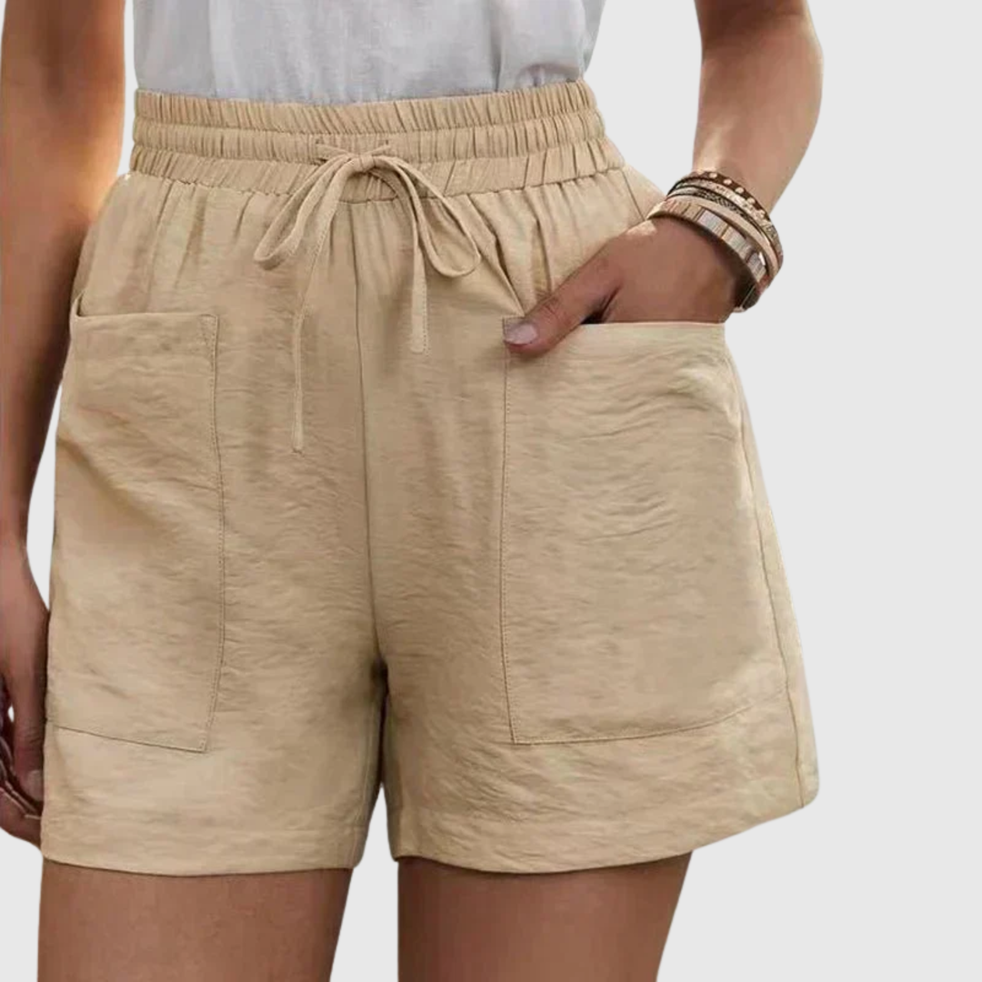 Women's Comfortable Elegant Shorts – Lightweight Relaxed Design in Beige