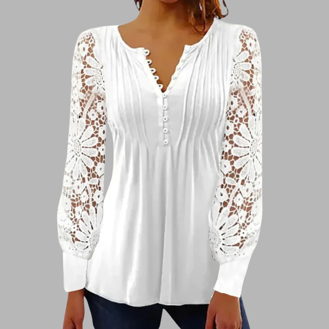 Women's Elegant Comfortable Blouse – Occasion Denim Design in Black