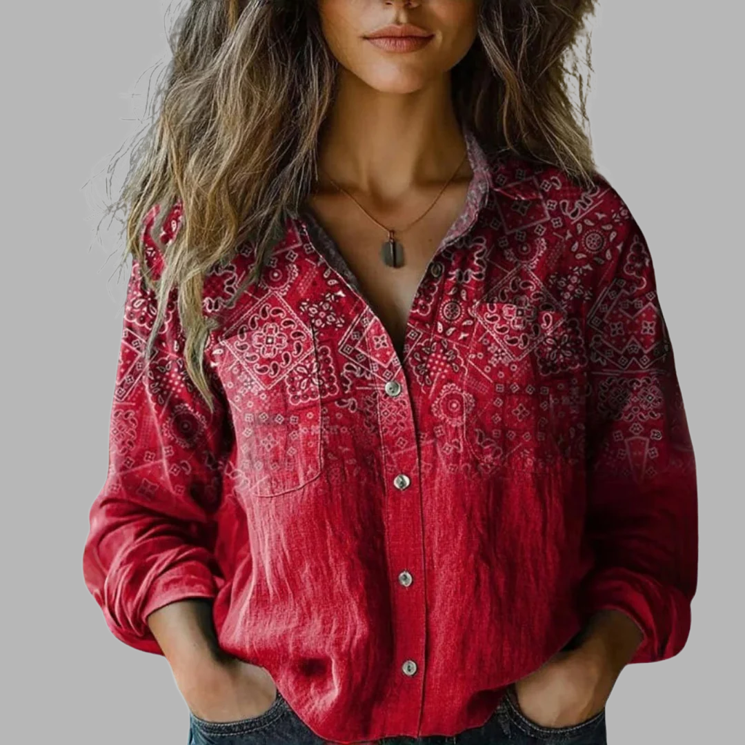 Women's Printed Floral Blouse – Elegant Comfortable Design