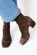 Women’s Heeled Ankle Boots – Suede Style
