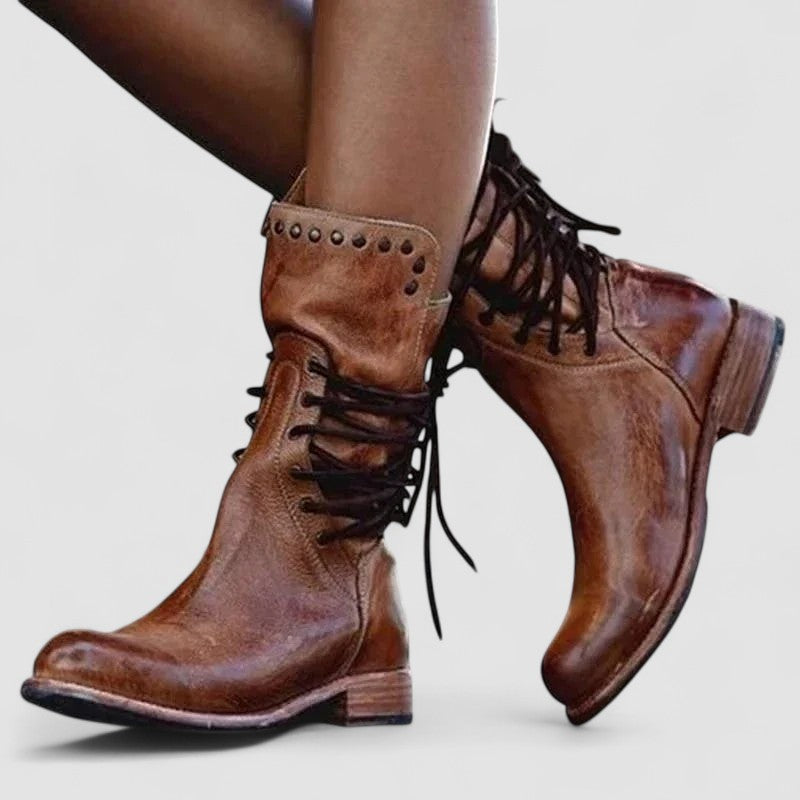 Women's Timeless Denim Boots – Elegant Heeled Finish in Grey