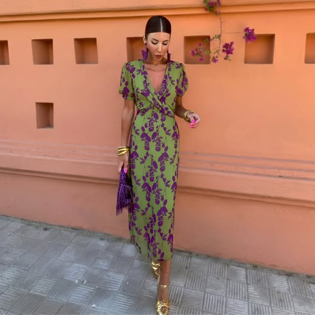 Women's Elegant Printed Maxi Dress – Floral Flowing Style