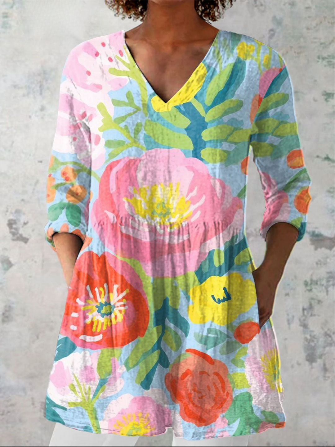 Women's Flowing Elegant Blouse – Refined Printed Design
