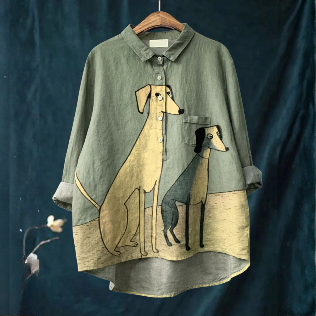 Women's Elegant Flowing Shirt – Print 18