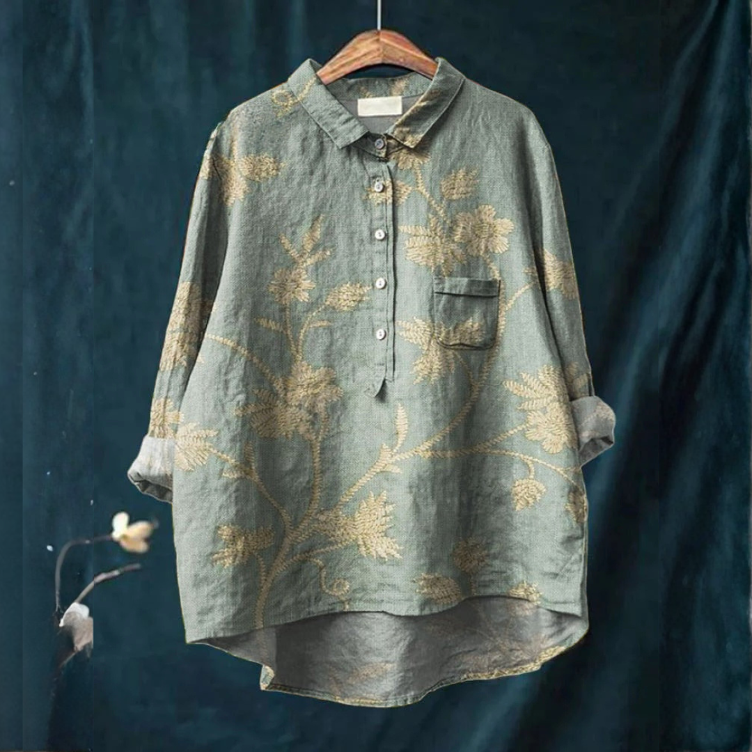 Women's Elegant Flowing Shirt – Timeless Shape in Multicolour