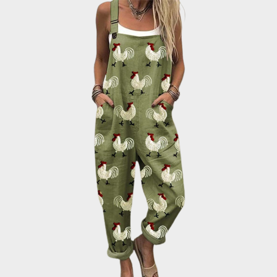 Women's Printed Comfortable Dungarees – Comfortable Detail