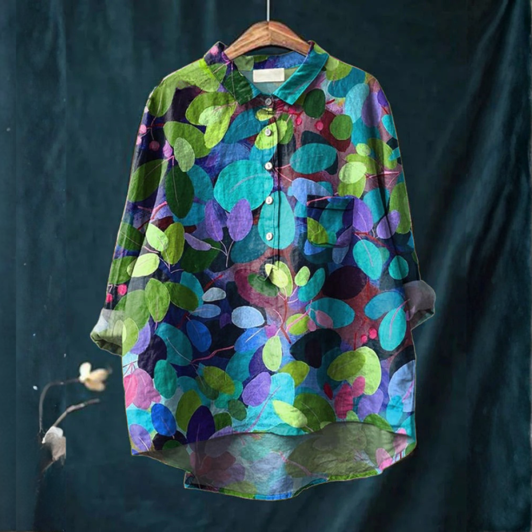 Women's Elegant Flowing Shirt – Print 30
