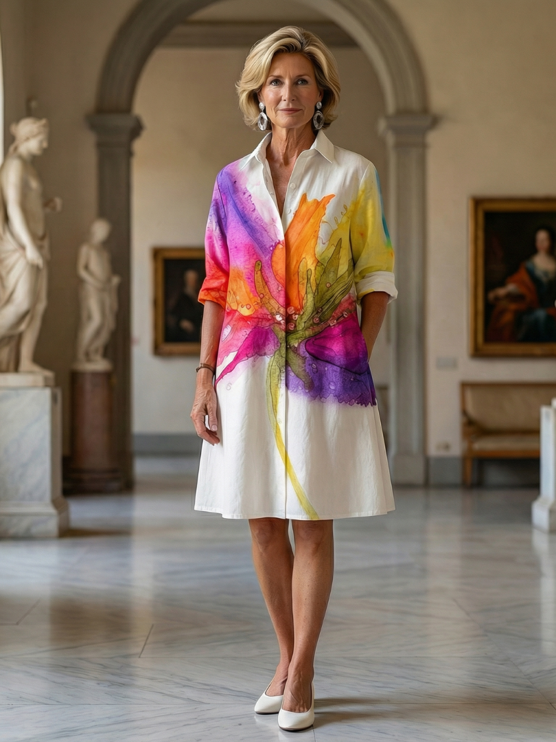 Women's Elegant Lightweight Dress – Multicolour