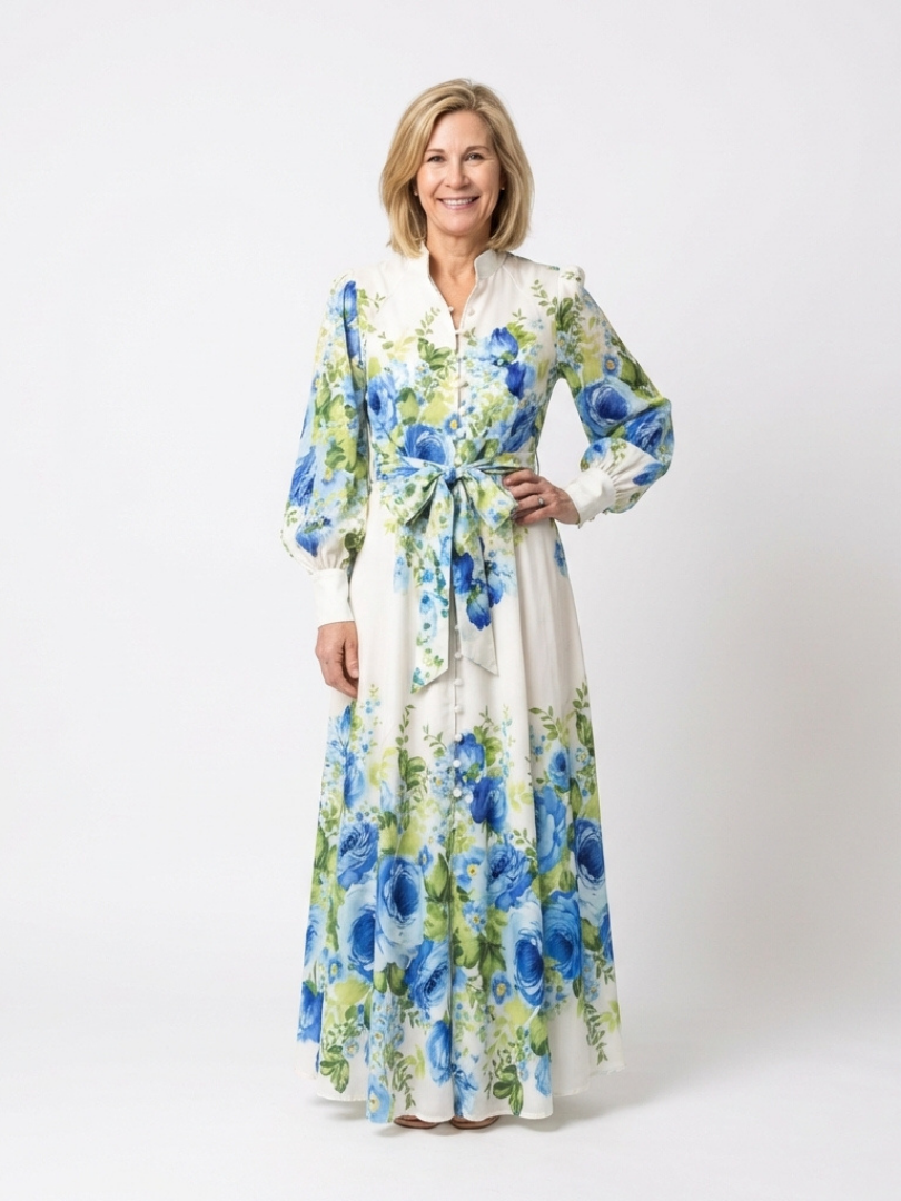 Women's Floral Elegant Maxi Dress – Lightweight Style