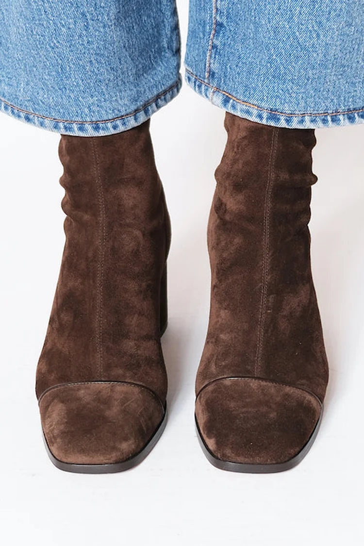 Women’s Heeled Ankle Boots – Suede Style