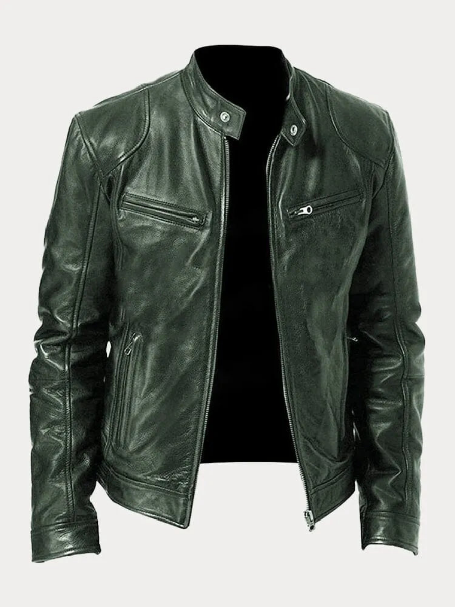 Women's Relaxed Leather Jacket – Elegant Timeless Design