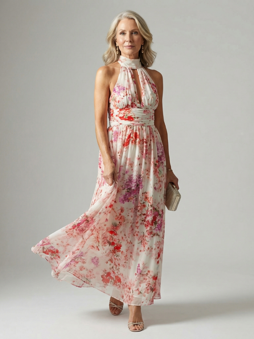 Women's Elegant Lightweight Maxi Dress – Elegant Detail
