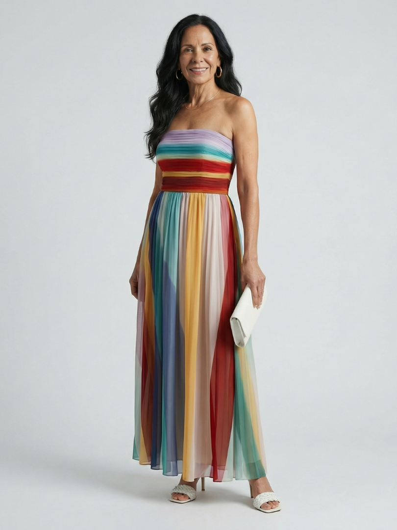 Women's Striped Elegant Maxi Dress – Wardrobe Staple