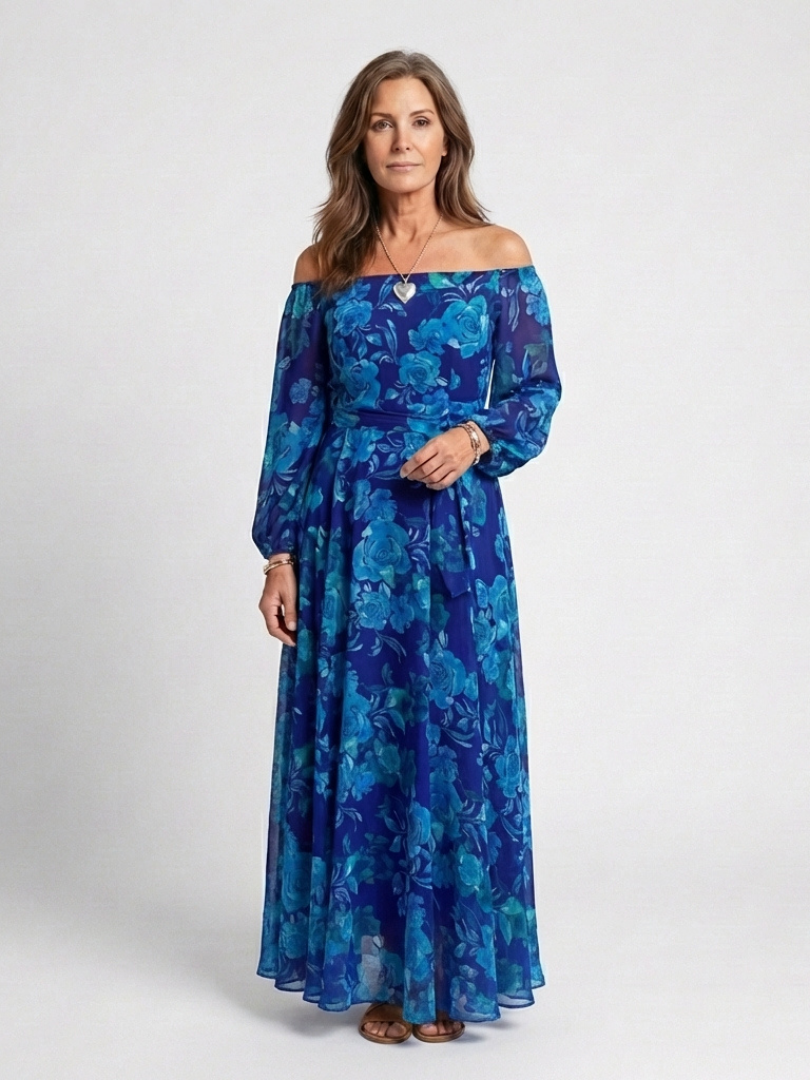 Women's Elegant Lightweight Maxi Dress – Blue