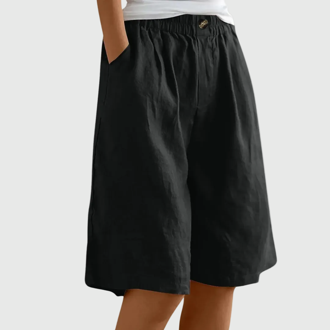 Women's Comfortable Elegant Shorts – Lightweight Relaxed Design in Army Green
