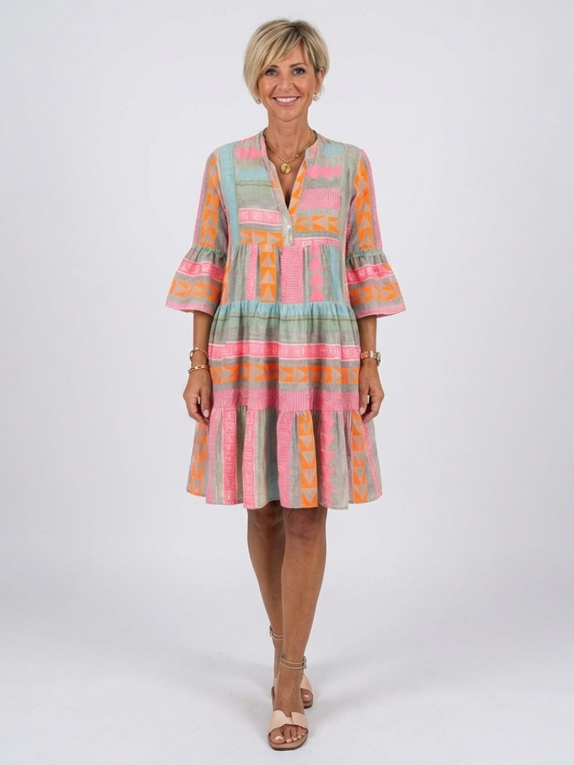 Women's Printed Elegant Dress – Lightweight Style