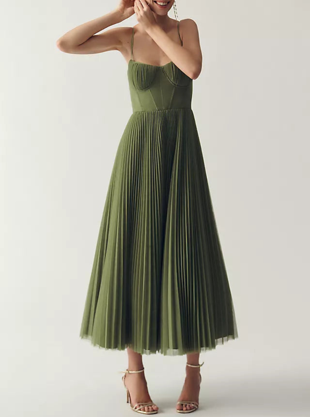 Women's Spring Pleated Dress – Elegant Refined Style