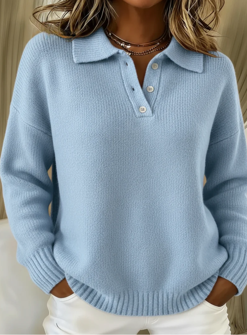 Women's Knitted Denim Jumper – Lightweight Warm Design