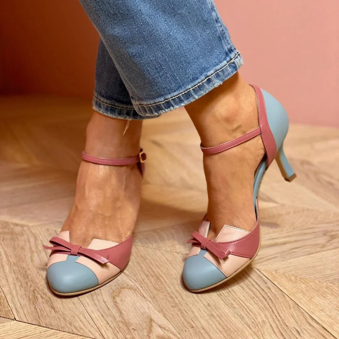 Women's Vintage Heeled Sandals – Elegant Chic Finish