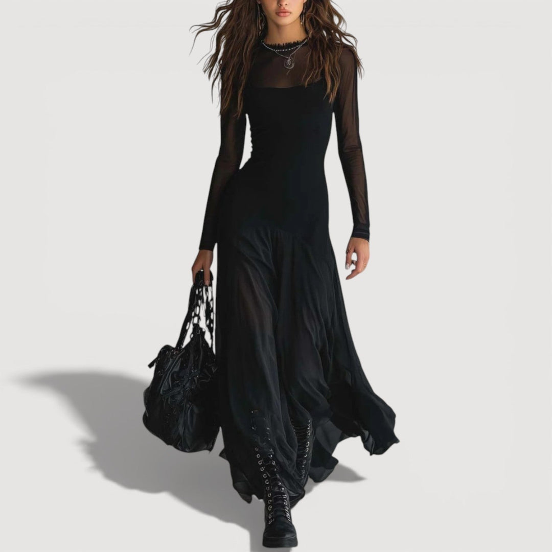 Women's Elegant Spring Dress – Refined Timeless Style in Black