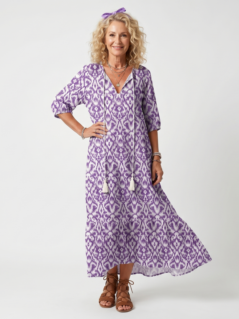 Women's Printed Chic Midi Dress – Bohemian Lightweight Style