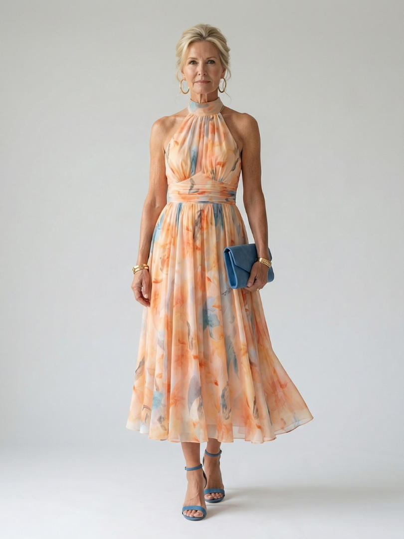 Women's Elegant Lightweight Midi Dress – Lightweight Detail