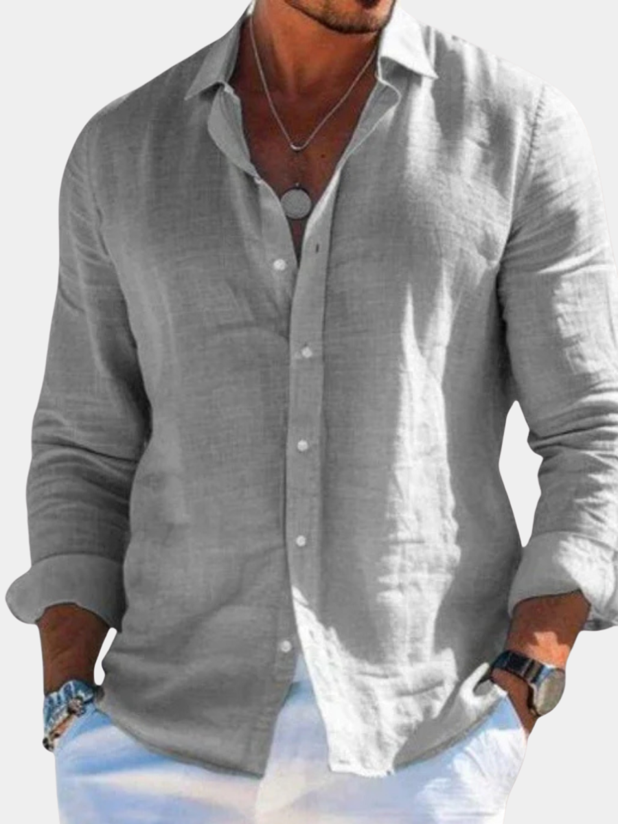 Men's Casual Linen Shirt – Lightweight Breathable Design