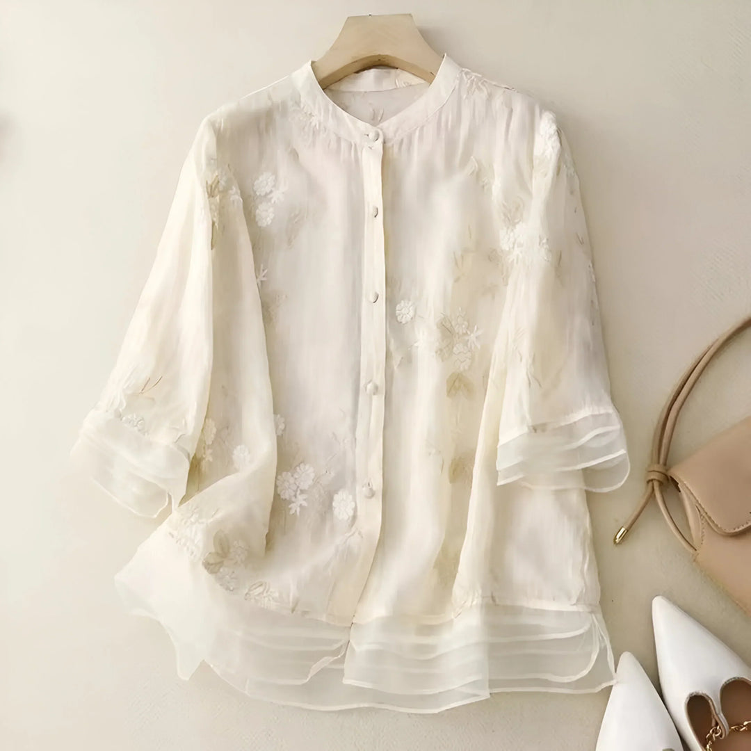 Women's Cotton Embroidered Top – Elegant Comfortable Design