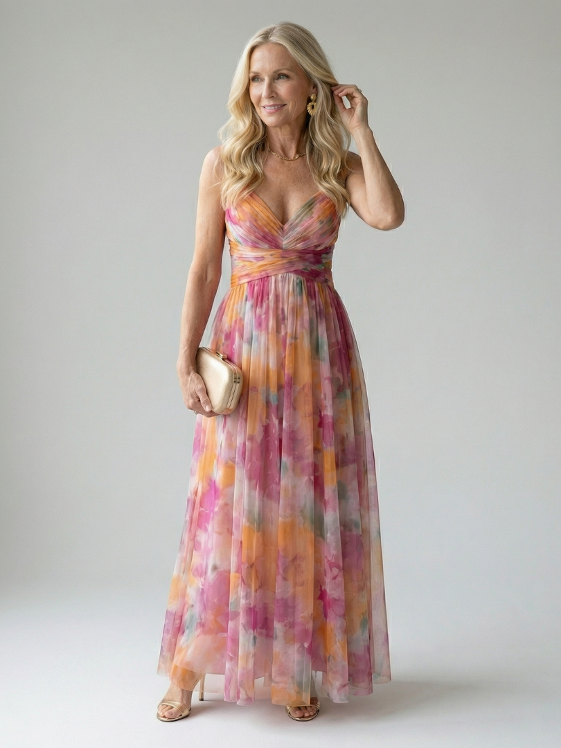 Women's Elegant Lightweight Maxi Dress – Everyday Luxury in Multicolour