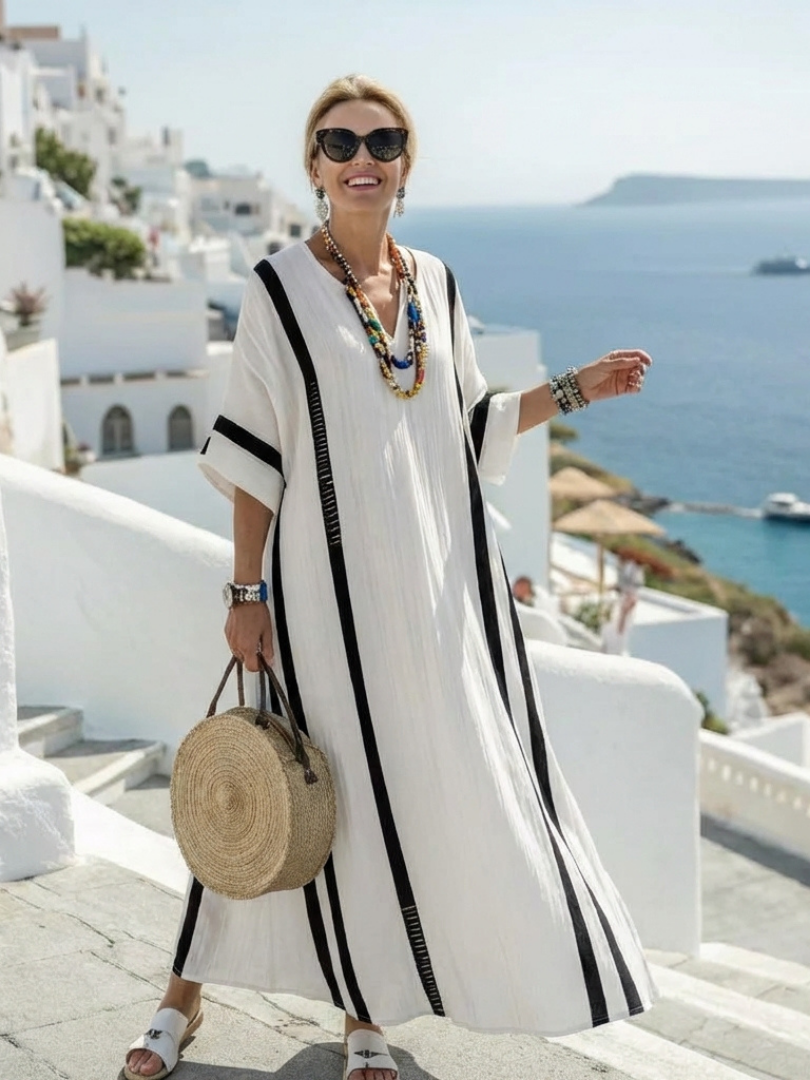 Women's Elegant Lightweight Maxi Dress – White