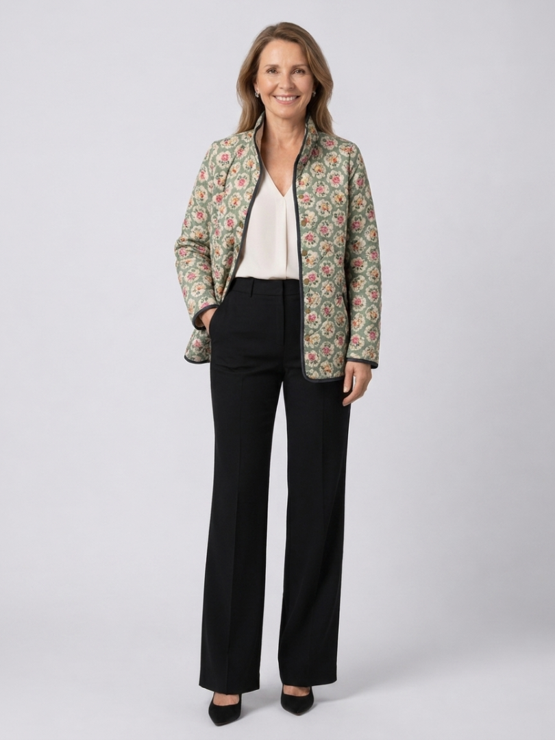 Women's Quilted Floral Jacket – Flexible Warm Design