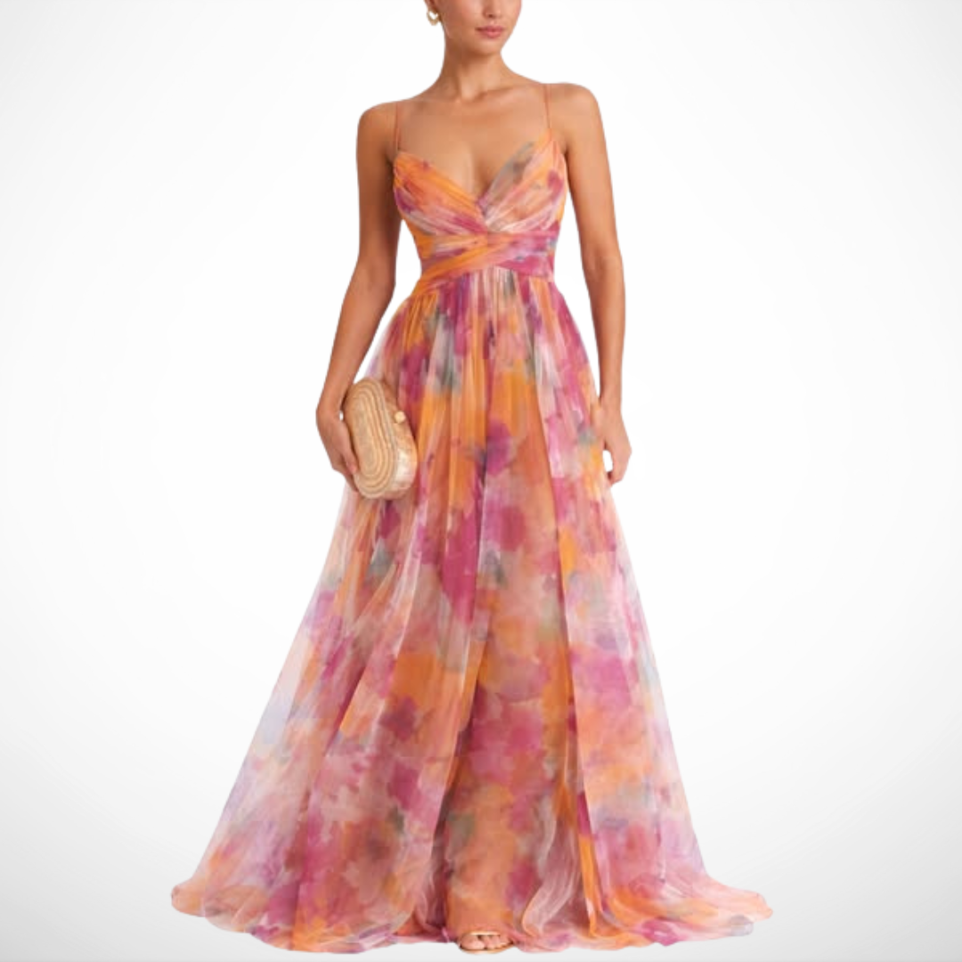 Women's Elegant Floral Maxi Dress – Refined Flowing Style