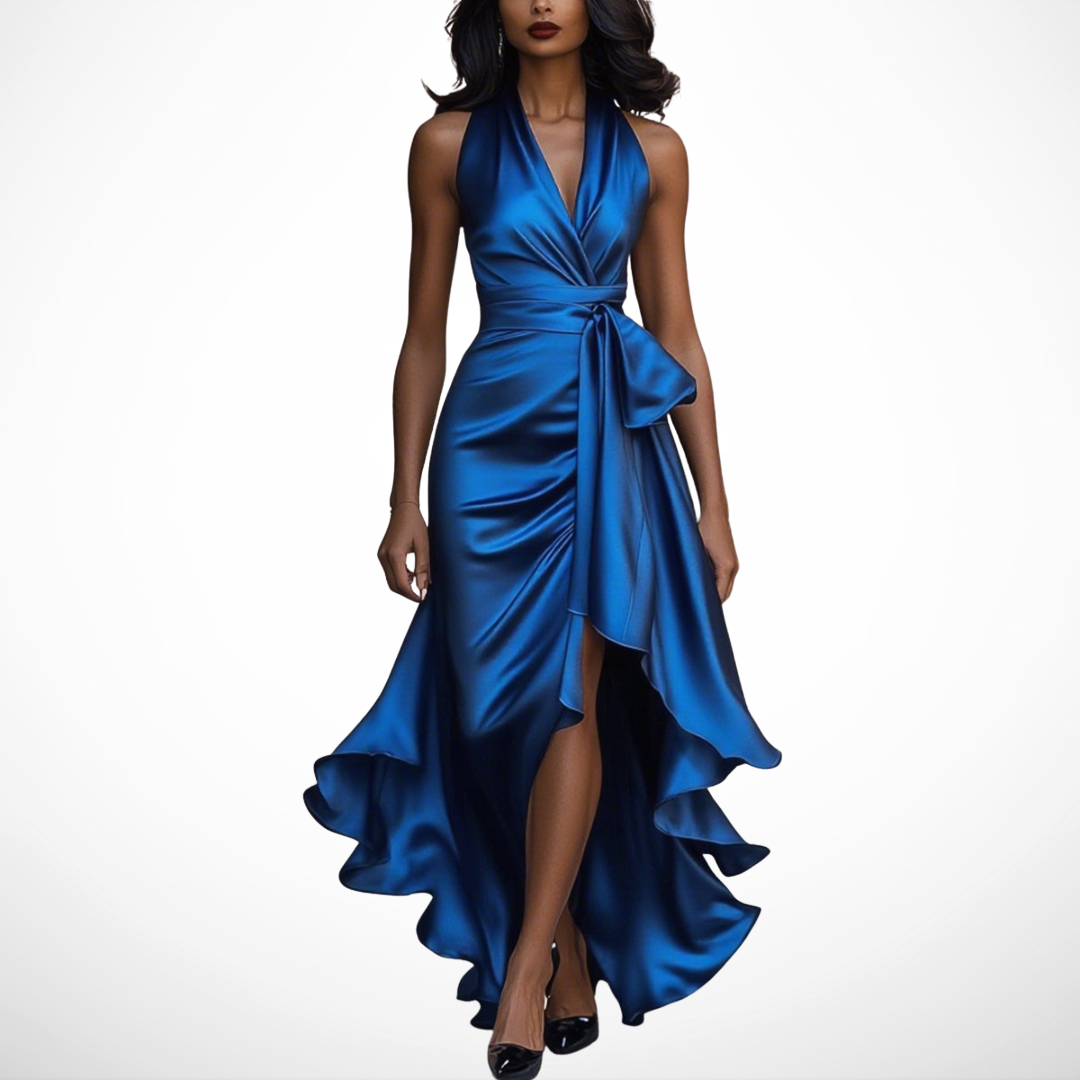 Women's Satin Elegant Dress – Modern Flowing Style