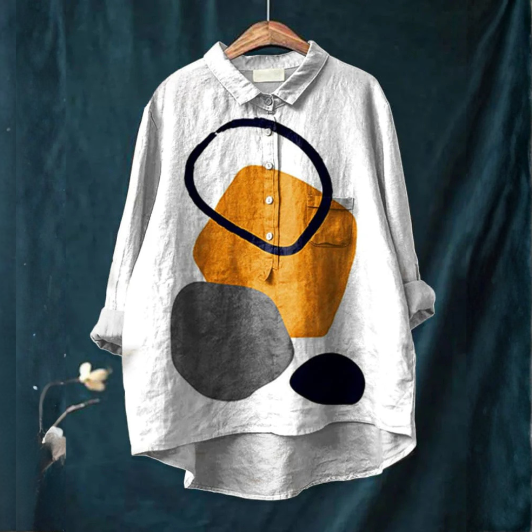 Women's Elegant Flowing Shirt – Print 45