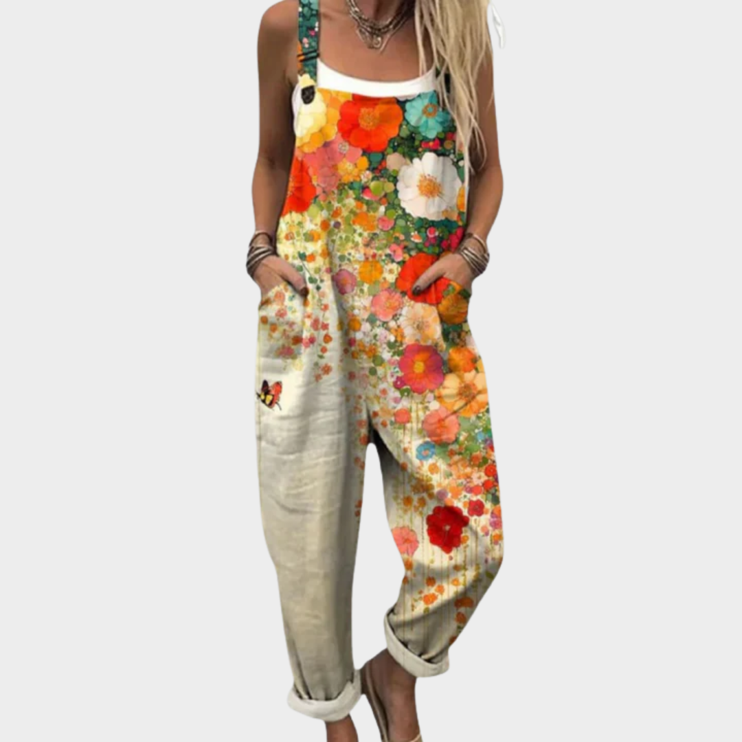 Women's Printed Comfortable Dungarees – Modern Classic in Multicolour