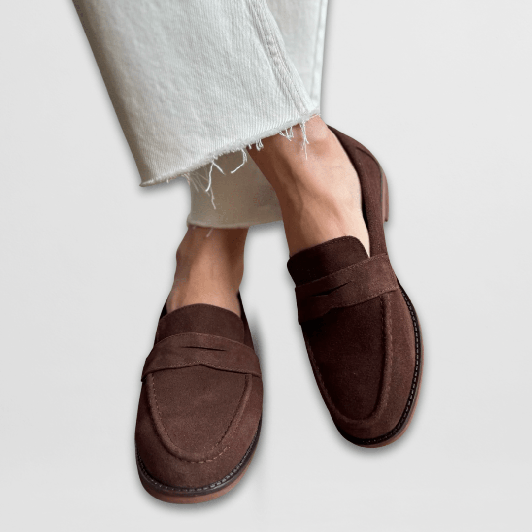 Women's Suede Vintage Loafers – Timeless Denim Finish