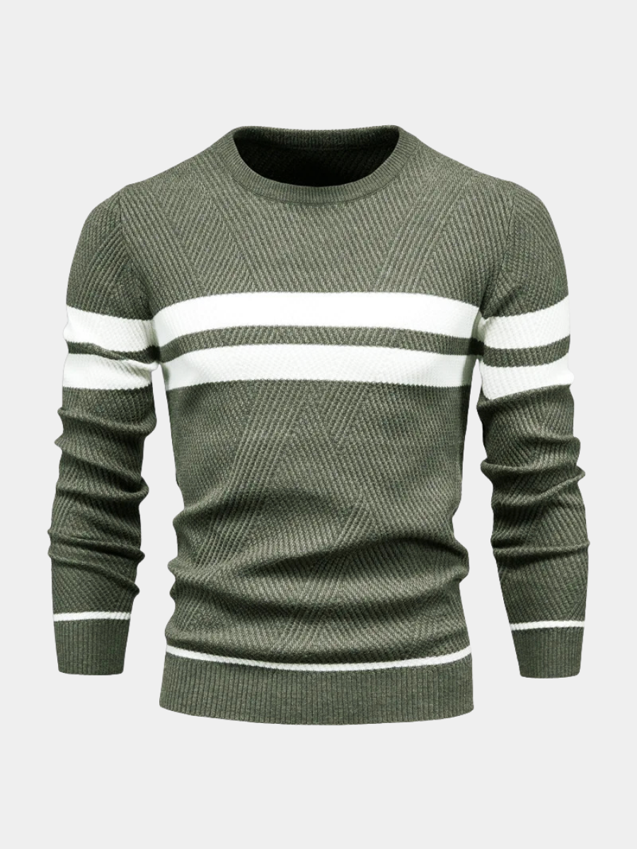 Men's Striped Modern Jumper – Comfortable Elegant Design