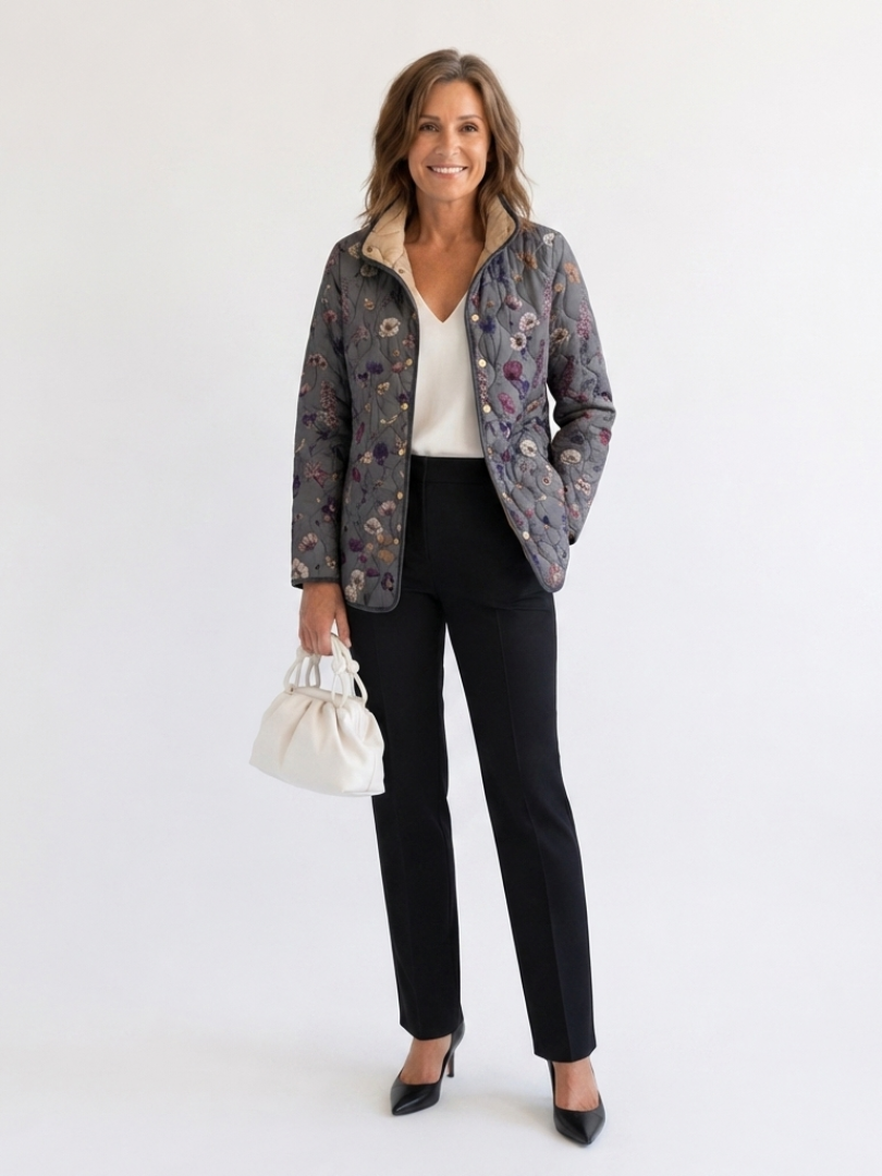 Women's Quilted Floral Jacket – Warm Summer Design