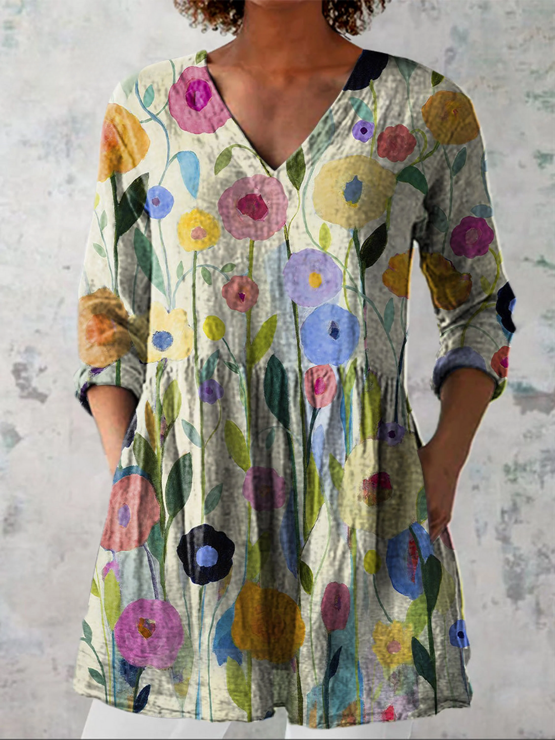 Women's Lightweight Flowing Blouse – Printed Occasion Design