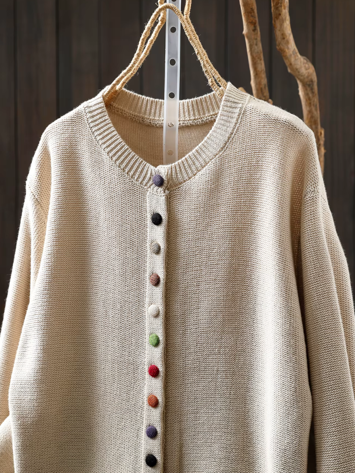 Women's Knitted Warm Cardigan – Denim Relaxed Design
