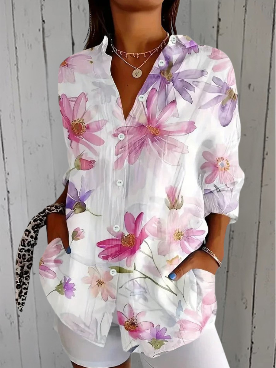 Women's Refined Ruffled Blouse – Spring Breathable Design in White