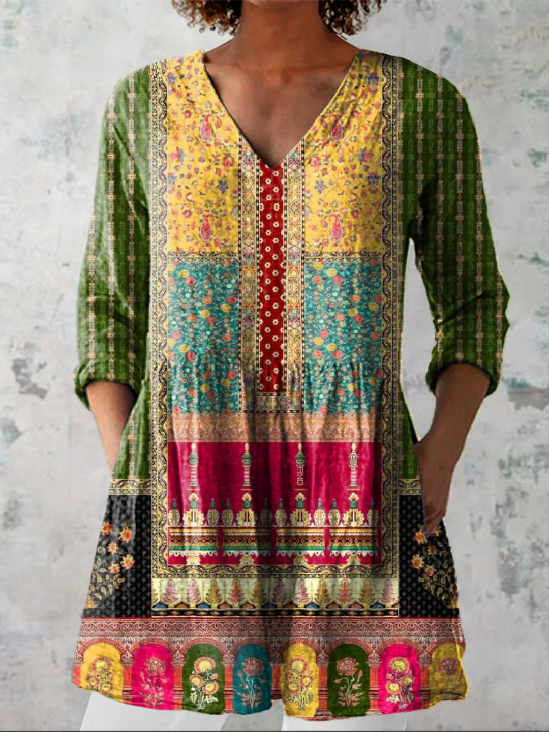 Women's Flowing Lightweight Blouse – Printed Elegant Design