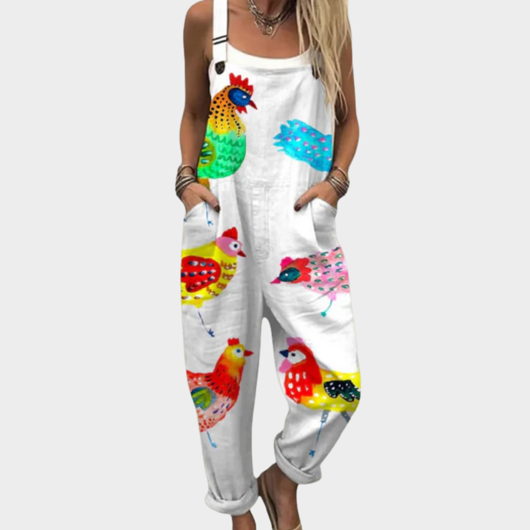 Women's Printed Comfortable Dungarees – Easy Everyday Piece