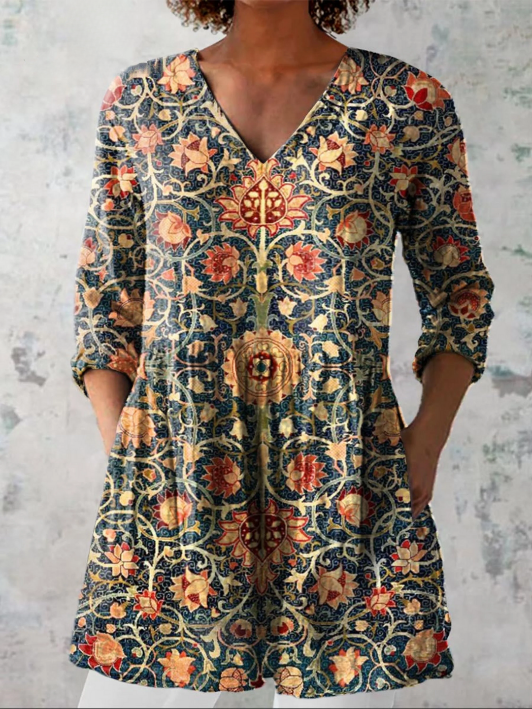 Women's Refined Flowing Tunic – Lightweight Printed Design