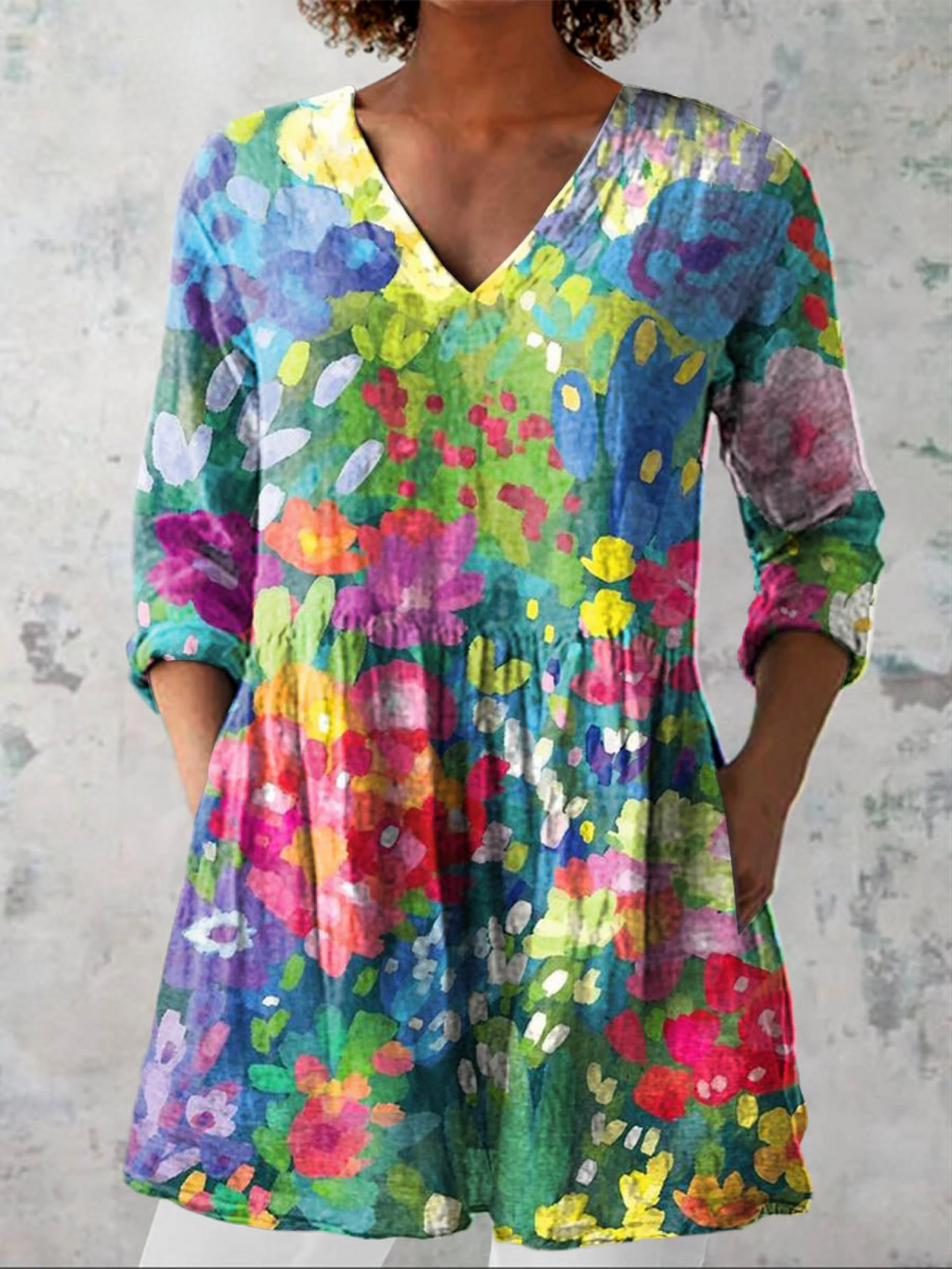 Women's Flowing Flexible Blouse – Printed Elegant Design
