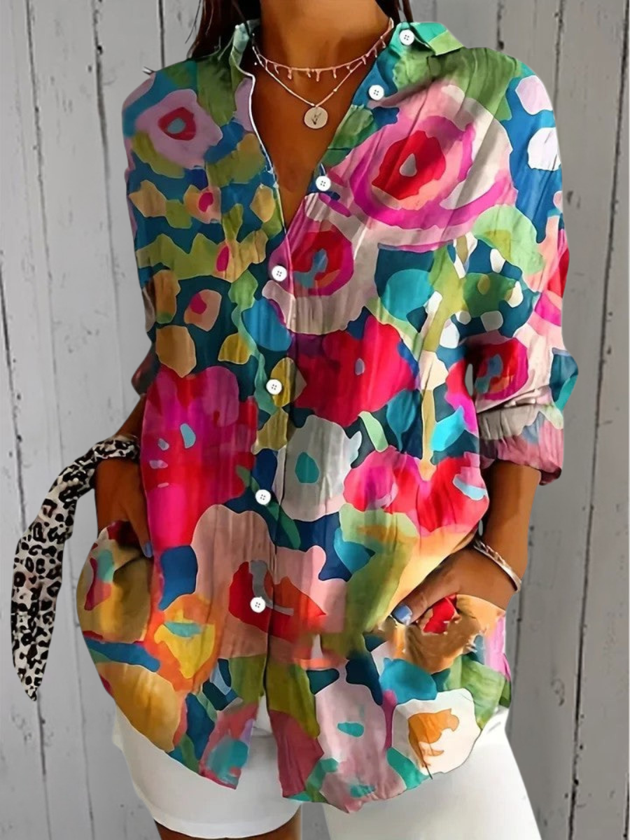 Women's Bohemian Lightweight Blouse – Elegant Spring Design in Multicolour