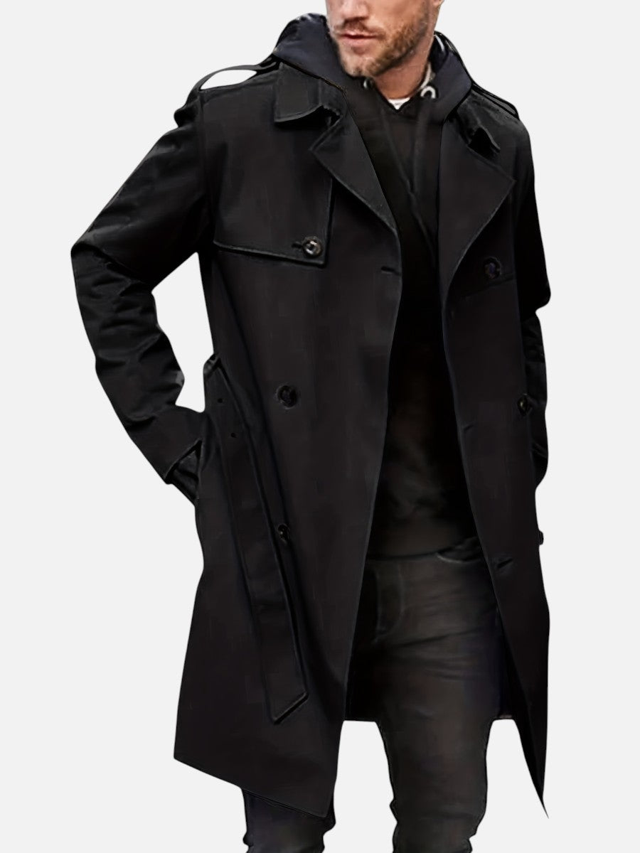 Men’s Tailored Trench Coat – Classic Double-Breasted Style
