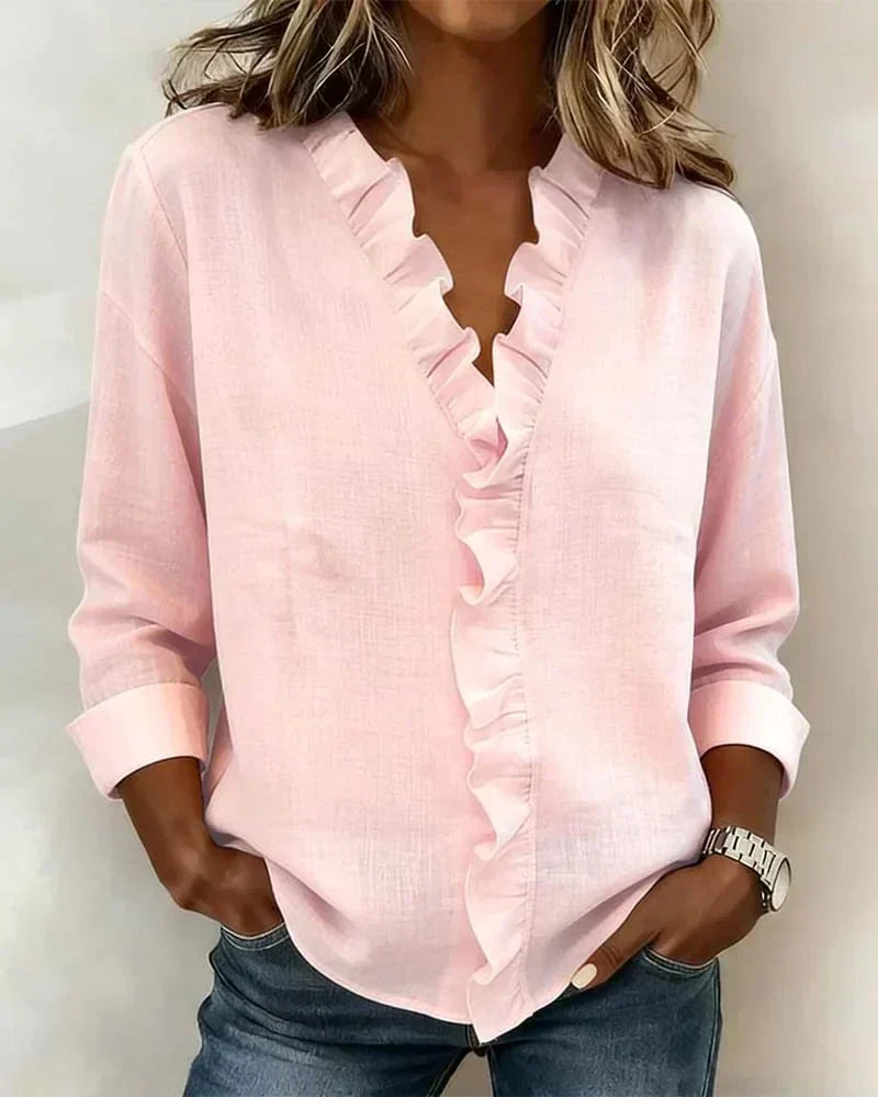 Women's Elegant Ruffled Blouse – Chic Occasion Design
