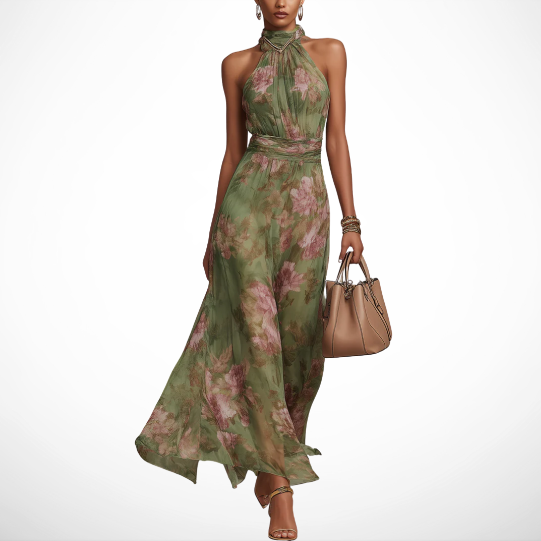 Women's Elegant Floral Maxi Dress – Flowing Printed Style